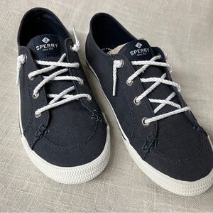 New in Box Navy Blue Sperry Women’s  Canvas Memory Foam Lounge Shoes